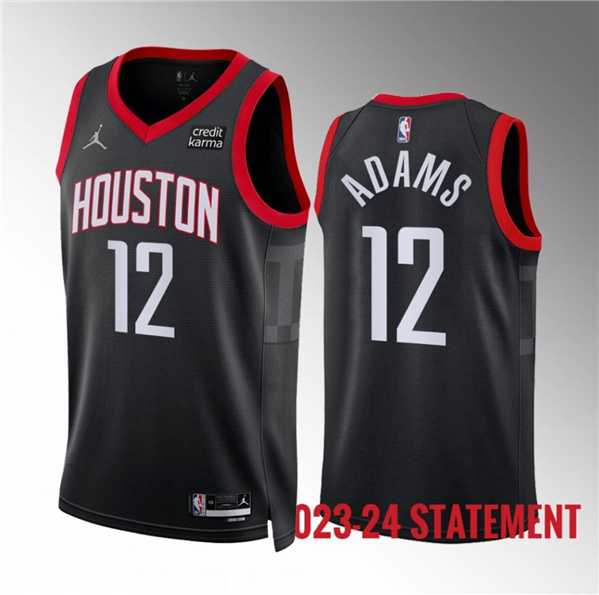 Men%27s Houston Rockets #12 Steven Adams Black Statement Edition Stitched Jersey Dzhi->houston rockets->NBA Jersey